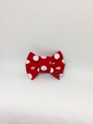 Bow Tie per cani realizzato a mano, taglia S, rosso a pois bianchi
